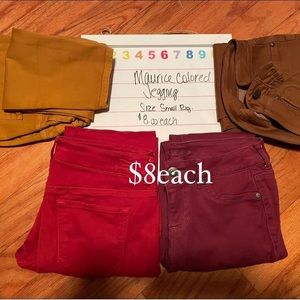 Maurice colored jeggings. Sz Small/Regular. In great condition.$8 each